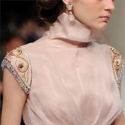 High, Ruched Neck on Wedding Dress