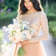 Metallic Flowers Decoration on Dress