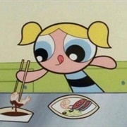 Bubbles "Holding" Chopsticks