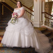 Ballgown With Gauzy Overskirt Layers