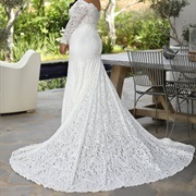 Train From Point on Dress Backside (Fantail)