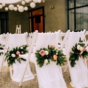 Chair Drape With Flowers