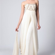 Draped Layer With Split Front, Sheer Top Layer