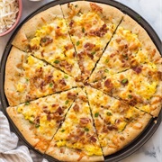 Orange Naan Pizza With Scrambled Eggs