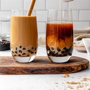 English Breakfast Boba Tea With Butterscotch Boba