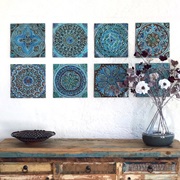 Painted Tiles Used as Wall Art
