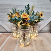 Mason Jar Centerpieces Using Lights