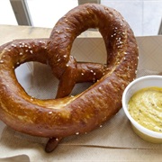 Pretzel With Mustard in NYC