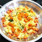Orange Bell Pepper Scrambled Eggs