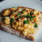 Sesame Sourdough Bread With Scrambled Eggs