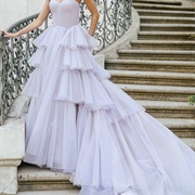 Tiered Ruffles off Hips (Not on Front of Skirt)