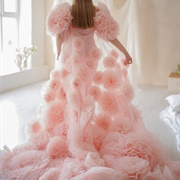 Cape Covered in 3D Flower Poufs