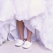 Slippers Worn With Wedding Gown