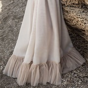 Single Ruffle in Different Fabric at Hem