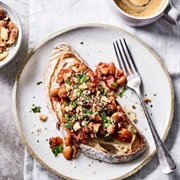Smoky Walnuts and Beans on Toast