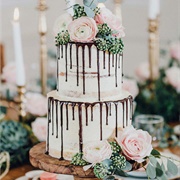 Drip Decorated Wedding Cake