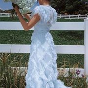 Ruffles in Grid Pattern on Dress