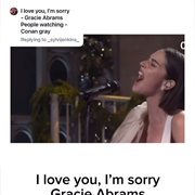#1325 I Love You, I'm Sorry by Gracie Abrams