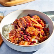 Mung Bean and Frank's Redhot Sauce Rice