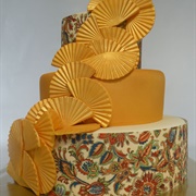 Cake Decorated With Fan Shapes