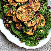 Za'atar Grilled Eggplant With Herbal Lentil Salad