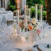 "Mixed Materials" Table Decor (Flowers, Candles, Etc.)