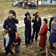Saying Grace Before the Barbeque Dinner at the Pie Town, New Mexico Fair (Russell Lee)
