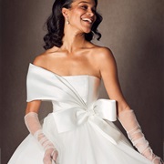 One-Shoulder Strap With Bow on Bodice
