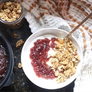 Creamed Butter and Sugar and Cranberry Sauce Yogurt Bowl