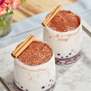 Horchata Boba Tea With Mango Boba