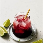 Mocktail With Dried Apple, Fig, Cranberry/ Cacao Syrup/ Apple Juice/ Cherry Essence