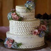 Cake With Rope Around Tiers