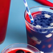 Red, White, and Blue Boba Tea With Butterscotch Boba