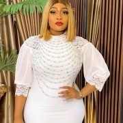 Draped Bead Strings Bodice