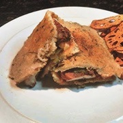 Jerk Chicken and Nopal Flatbread Sandwich