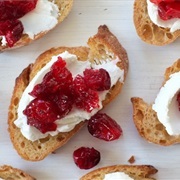 Cranberry, Goat Cheese, and Thyme Crostini