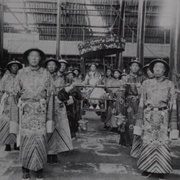 The Empress Dowager Cixi Carried in State on a Palanquin by Palace Eunuchs