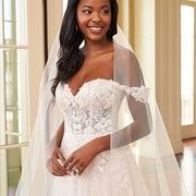 Wedding Veil Worn Over Shoulders