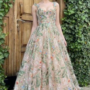 Embroidered Flowers on Dress