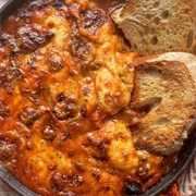Skillet Beans in Tomato Sauce With Mozzarella