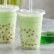 Honeydew Boba Tea With Watermelon Boba