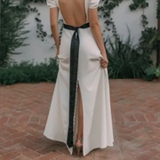 Buttoned Slit in Back of Skirt
