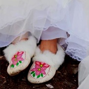 Moccasins With Wedding Dress