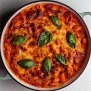 Gnocchi, Tomato Sauce, and Marble Cheddar Casserole
