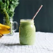 Fruit, Kale, Ginger, and Almond Butter Smoothie