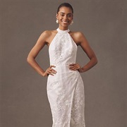 Halter Top With Solid Collar Around Neck