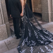 Black Dress With White Decoration