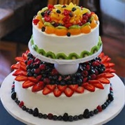 Cake Decorated With Fresh Fruit