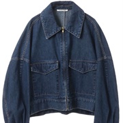 Denim Zip Up Jacket Dark Blue
