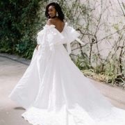 Puff Sleeves With Bows on Dress